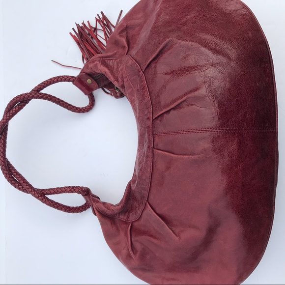 Charles David Burgundy Reptile Boho Bag Burgundy - Picture 2 of 6